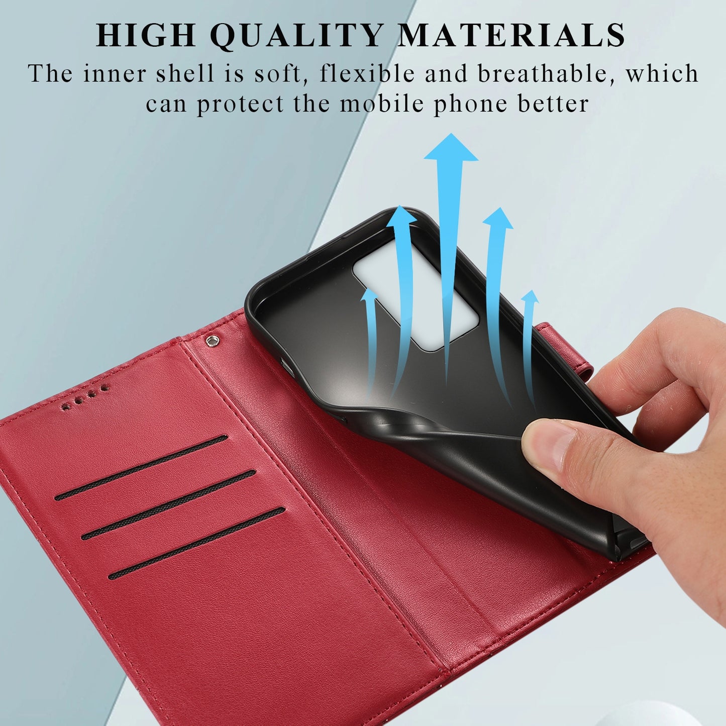 Xiaomi 12T PU Genuine Leather Texture Embossed Line Phone Case with Card Wallet, Kickstand & Wrist Strap