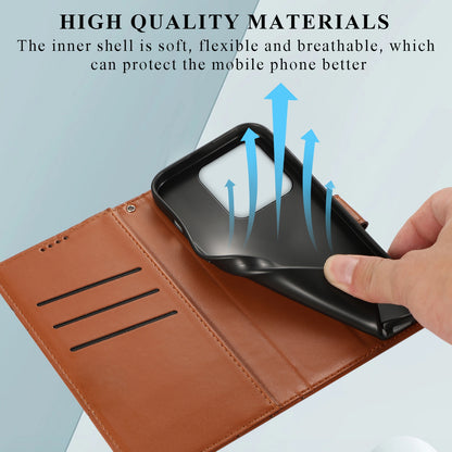 Xiaomi 13 Pro PU Genuine Leather Texture Embossed Line Phone Case with Card Wallet, Kickstand & Wrist Strap