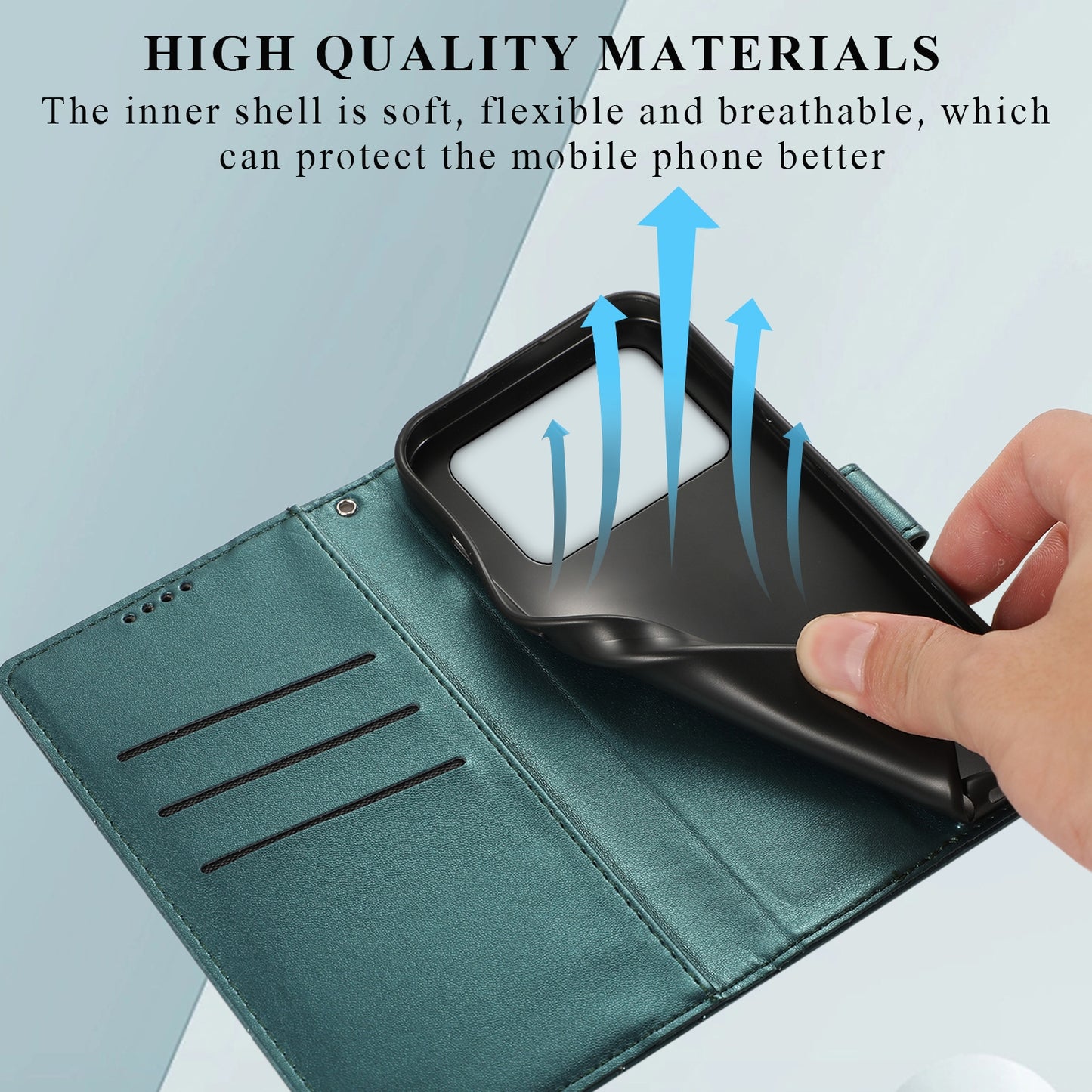 Xiaomi Poco M4 Pro PU Genuine Leather Texture Embossed Line Phone Case with Card Wallet, Kickstand & Wrist Strap