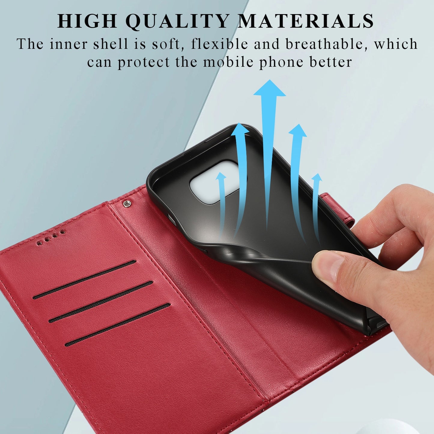 Xiaomi Poco X3 PU Genuine Leather Texture Embossed Line Phone Case with Card Wallet, Kickstand & Wrist Strap