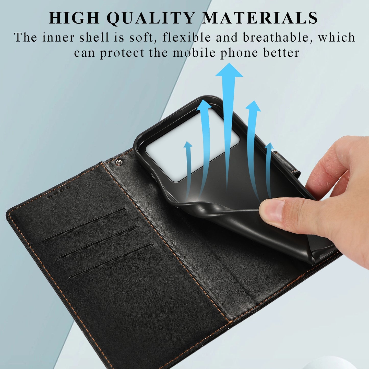 Xiaomi Poco X4 Pro 5G PU Genuine Leather Texture Embossed Line Phone Case with Card Wallet, Kickstand & Wrist Strap