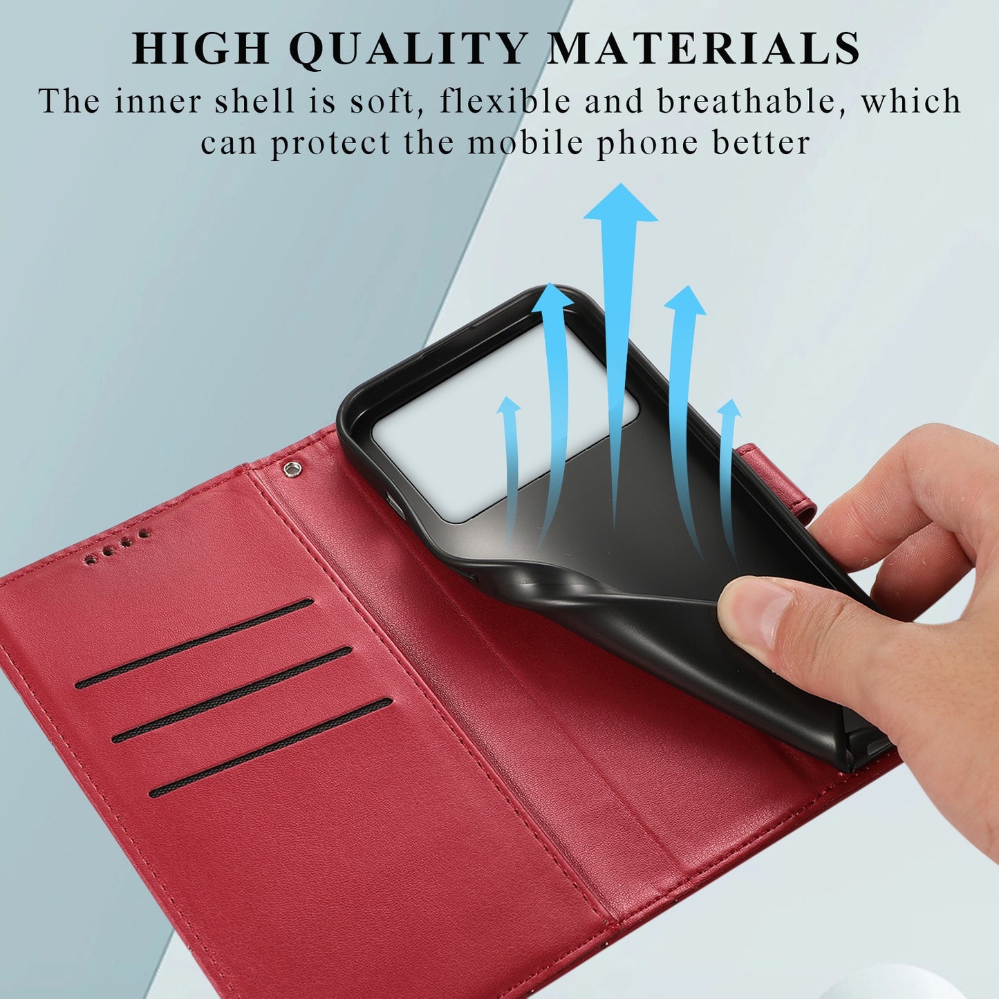Xiaomi Poco X4 Pro 5G PU Genuine Leather Texture Embossed Line Phone Case with Card Wallet, Kickstand & Wrist Strap