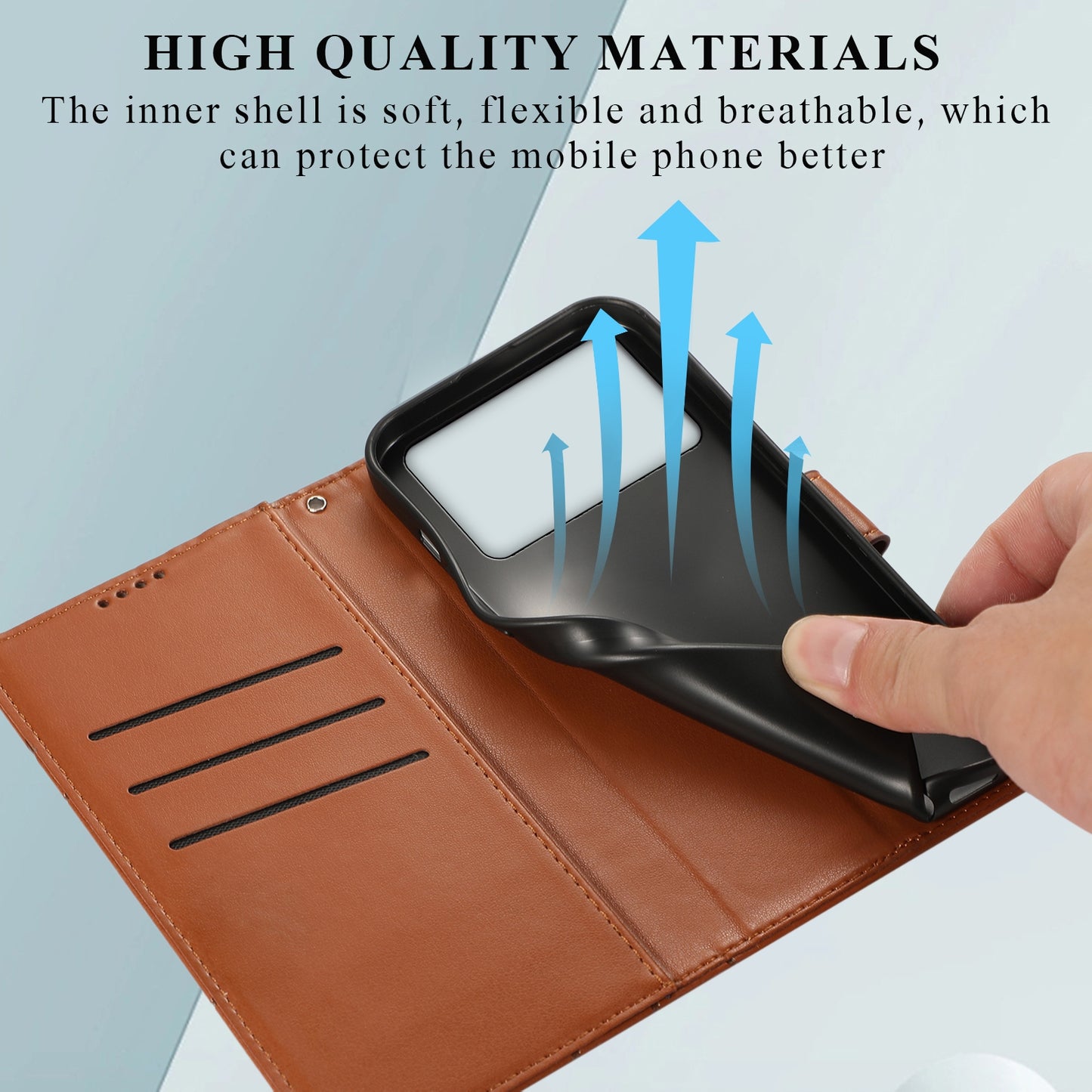 Xiaomi Poco X4 Pro 5G PU Genuine Leather Texture Embossed Line Phone Case with Card Wallet, Kickstand & Wrist Strap