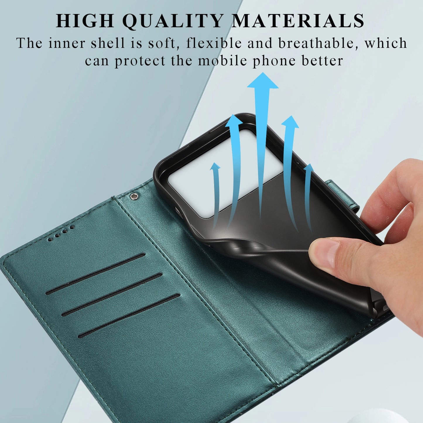 Xiaomi Poco X4 Pro 5G PU Genuine Leather Texture Embossed Line Phone Case with Card Wallet, Kickstand & Wrist Strap