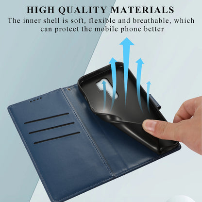 Xiaomi Redmi 9 PU Genuine Leather Texture Embossed Line Phone Case with Card Wallet, Kickstand & Wrist Strap