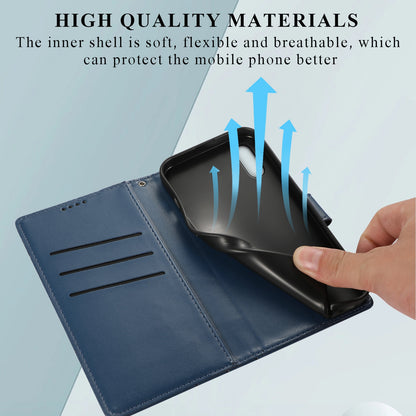 Xiaomi Redmi 9A PU Genuine Leather Texture Embossed Line Phone Case with Card Wallet, Kickstand & Wrist Strap