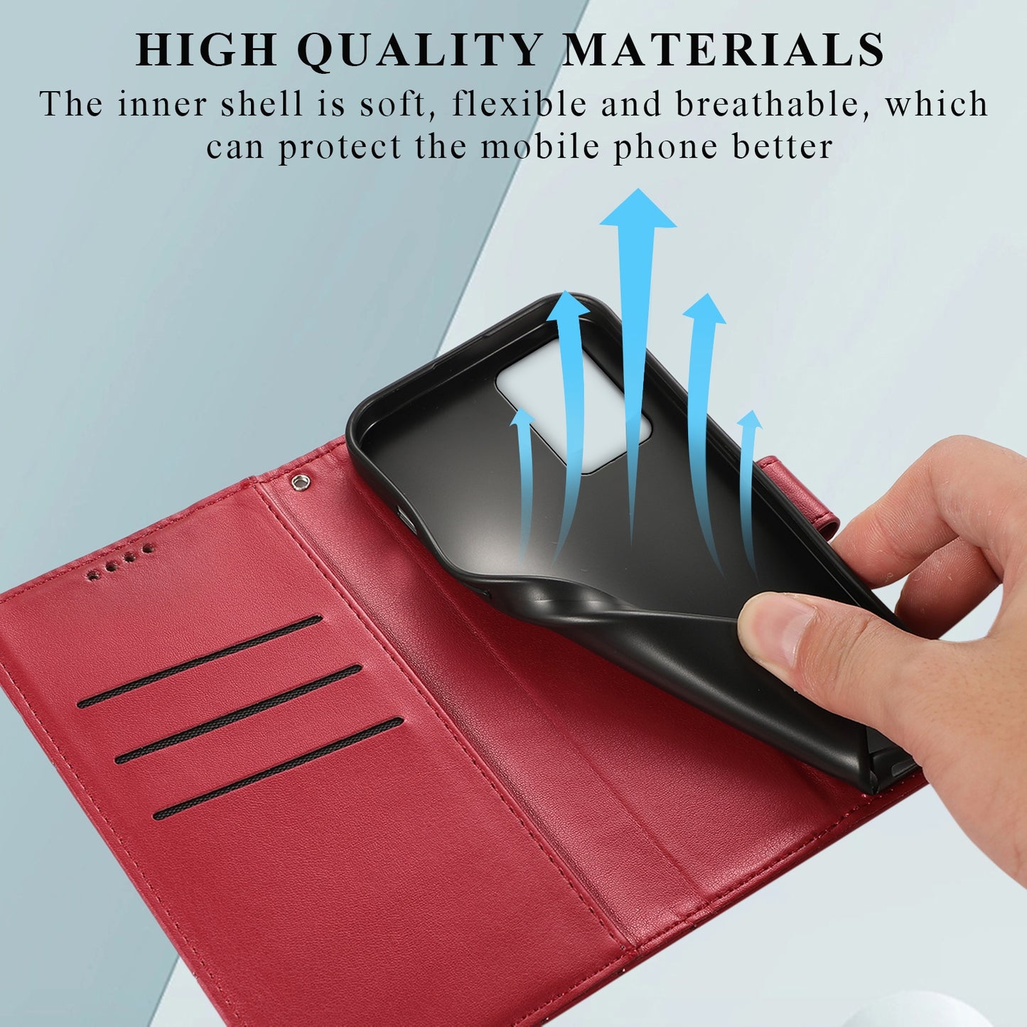 Xiaomi Redmi 10 2022 PU Genuine Leather Texture Embossed Line Phone Case with Card Wallet, Kickstand & Wrist Strap