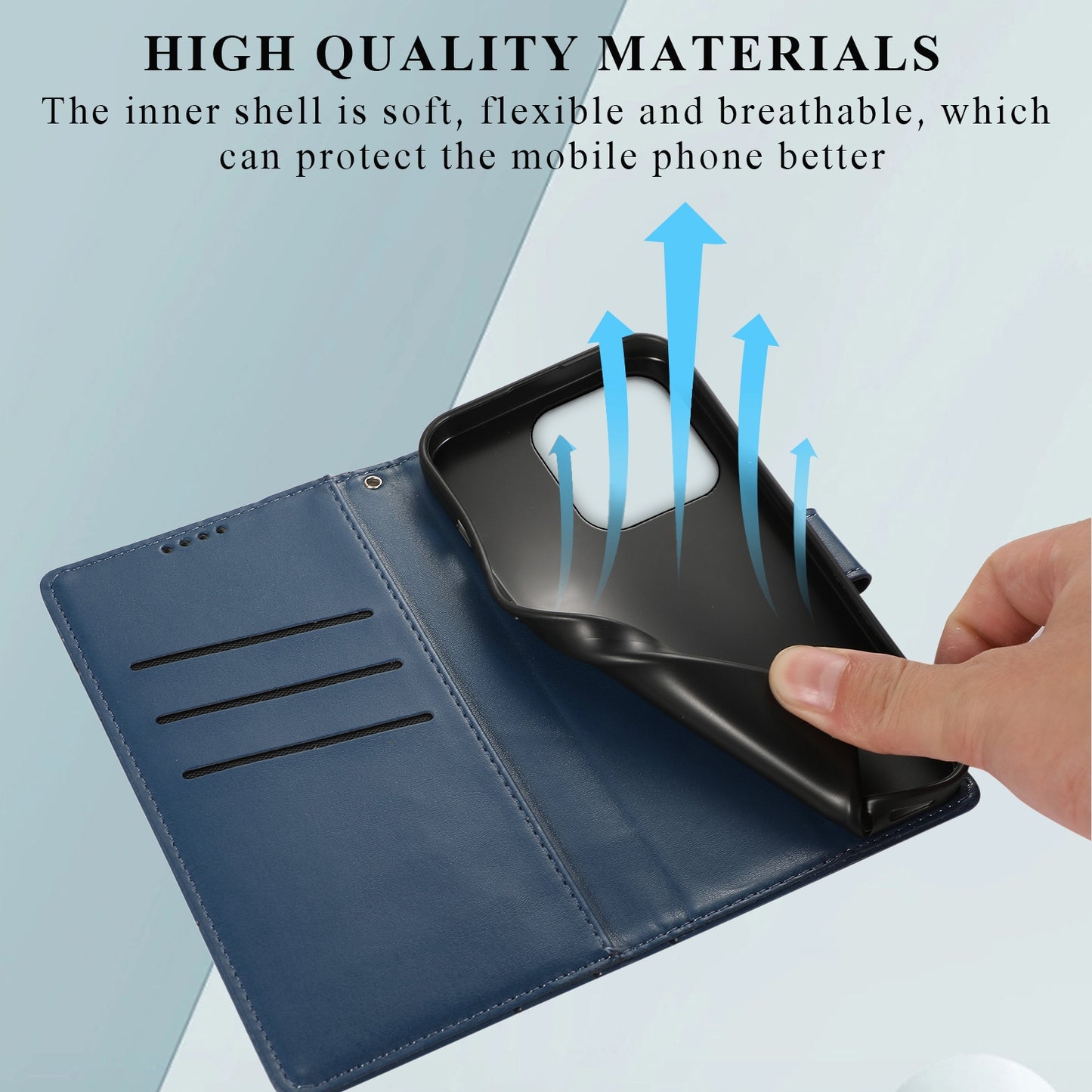 Xiaomi Redmi 12C PU Genuine Leather Texture Embossed Line Phone Case with Card Wallet, Kickstand & Wrist Strap