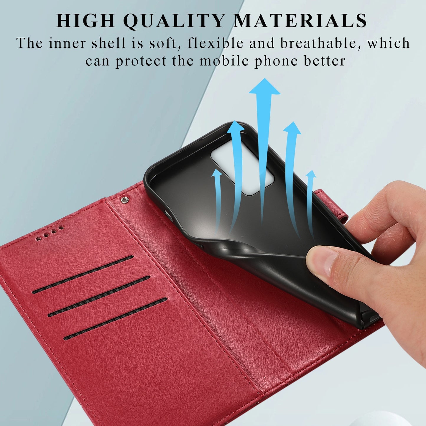 Xiaomi Redmi Note 11 Pro 4G PU Genuine Leather Texture Embossed Line Phone Case with Card Wallet, Kickstand & Wrist Strap