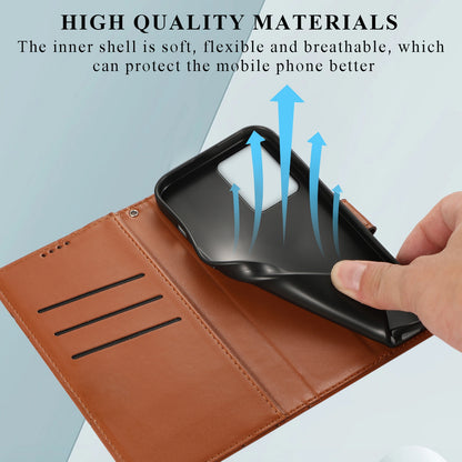 Xiaomi Redmi Note 12 5G PU Genuine Leather Texture Embossed Line Phone Case with Card Wallet, Kickstand & Wrist Strap
