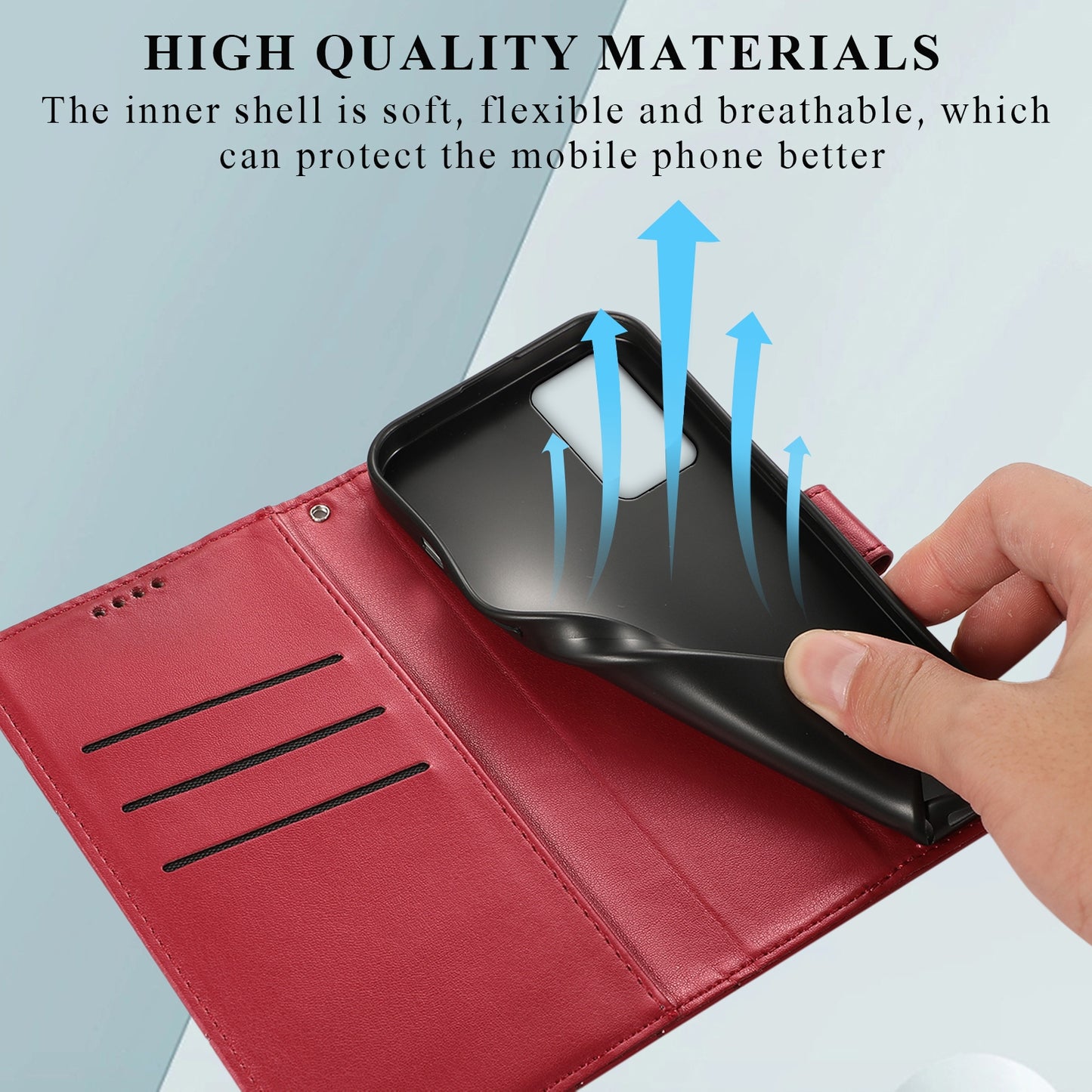 Xiaomi Redmi Note 125 PU Genuine Leather Texture Embossed Line Phone Case with Card Wallet, Kickstand & Wrist Strap