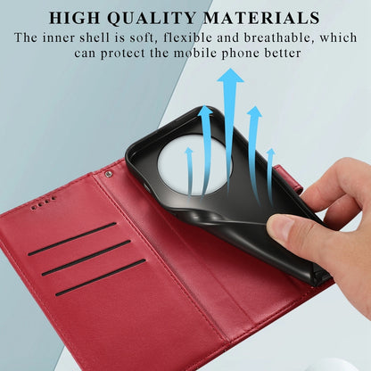 Xiaomi Redmi A3 PU Genuine Leather Texture Embossed Line Phone Case with Card Wallet, Kickstand & Wrist Strap