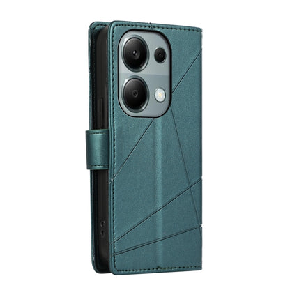 Xiaomi Redmi Note 13 Pro 4G PU Genuine Leather Texture Embossed Line Phone Case with Card Wallet, Kickstand & Wrist Strap