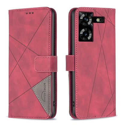 Tecno Pova 5 Wallet Case – Rhombus Texture PU Leather, Magnetic Buckle, Card Slots, Stand Function, Shockproof Protective Cover