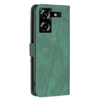 Tecno Pova 5 Wallet Case – Rhombus Texture PU Leather, Magnetic Buckle, Card Slots, Stand Function, Shockproof Protective Cover