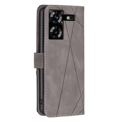 Tecno Pova 5 Wallet Case – Rhombus Texture PU Leather, Magnetic Buckle, Card Slots, Stand Function, Shockproof Protective Cover