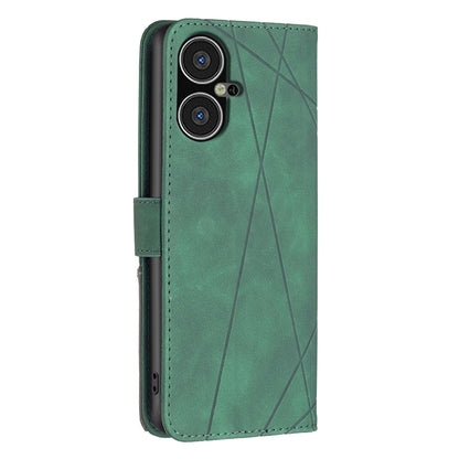 Tecno Pova Neo 3 Wallet Case – Rhombus Texture PU Leather, Magnetic Buckle, Card Slots, Stand Function, Shockproof Protective Cover