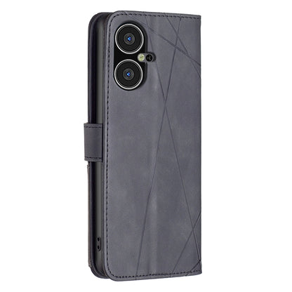 Tecno Pova Neo 3 Wallet Case – Rhombus Texture PU Leather, Magnetic Buckle, Card Slots, Stand Function, Shockproof Protective Cover
