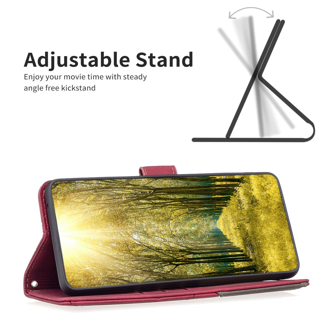Tecno Spark 10C Wallet Case – Rhombus Texture PU Leather, Magnetic Buckle, Card Slots, Stand Function, Shockproof Protective Cover