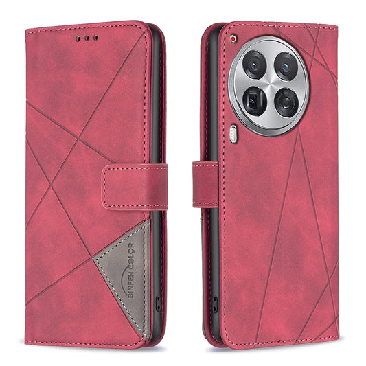 Tecno Camon 30 Premier 5G Wallet Case – Rhombus Texture PU Leather, Magnetic Buckle, Card Slots, Stand Function, Shockproof Protective Cover