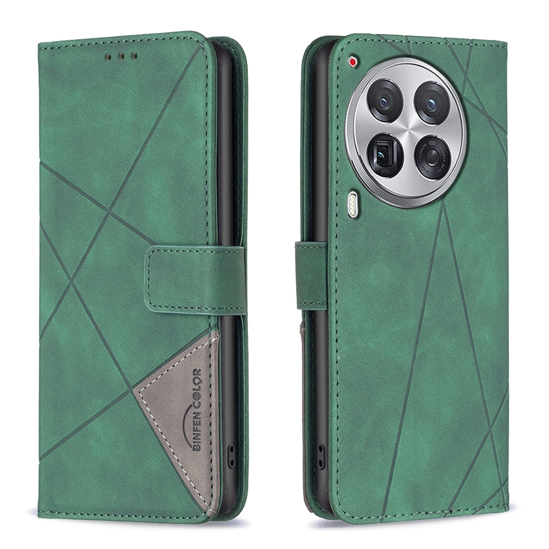 Tecno Camon 30 Premier 5G Wallet Case – Rhombus Texture PU Leather, Magnetic Buckle, Card Slots, Stand Function, Shockproof Protective Cover