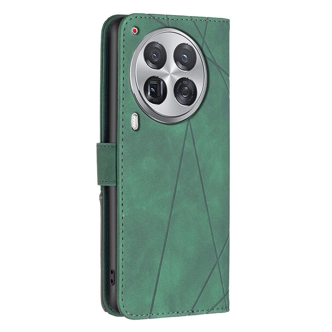 Tecno Camon 30 Premier 5G Wallet Case – Rhombus Texture PU Leather, Magnetic Buckle, Card Slots, Stand Function, Shockproof Protective Cover