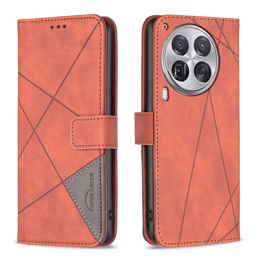 Tecno Camon 30 Premier 5G Wallet Case – Rhombus Texture PU Leather, Magnetic Buckle, Card Slots, Stand Function, Shockproof Protective Cover