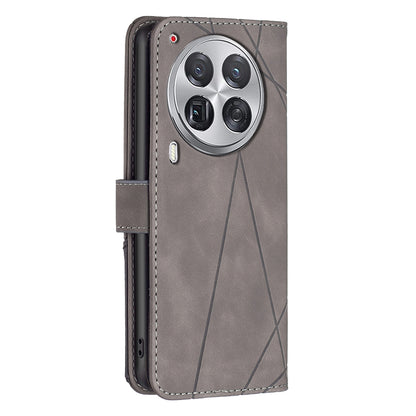 Tecno Camon 30 Premier 5G Wallet Case – Rhombus Texture PU Leather, Magnetic Buckle, Card Slots, Stand Function, Shockproof Protective Cover