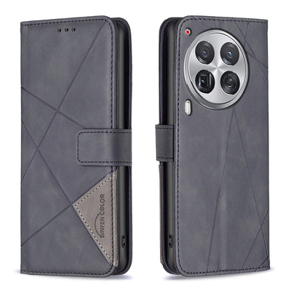 Tecno Camon 30 Premier 5G Wallet Case – Rhombus Texture PU Leather, Magnetic Buckle, Card Slots, Stand Function, Shockproof Protective Cover