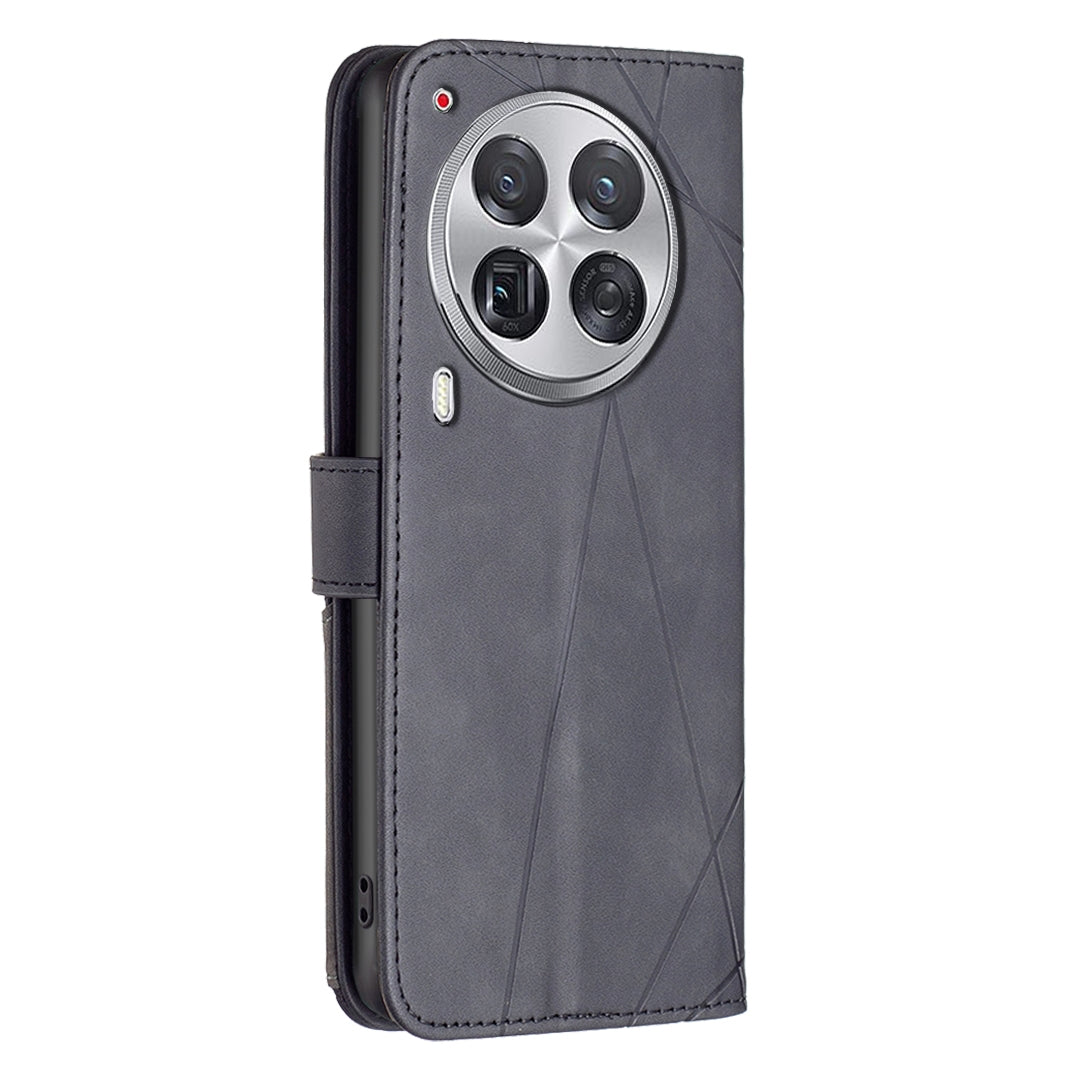 Tecno Camon 30 Premier 5G Wallet Case – Rhombus Texture PU Leather, Magnetic Buckle, Card Slots, Stand Function, Shockproof Protective Cover