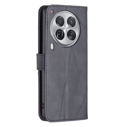 Tecno Camon 30 Premier 5G Wallet Case – Rhombus Texture PU Leather, Magnetic Buckle, Card Slots, Stand Function, Shockproof Protective Cover