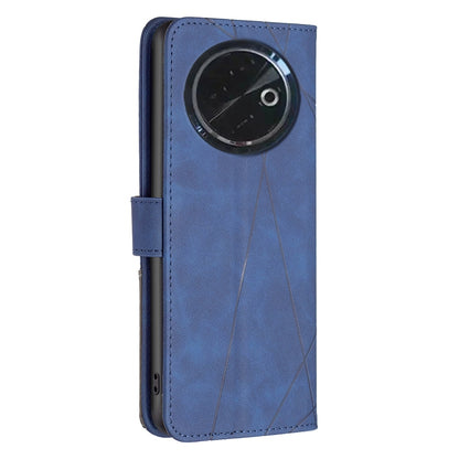 Tecno Spark 30C Wallet Case – Rhombus Texture PU Leather, Magnetic Buckle, Card Slots, Stand Function, Shockproof Protective Cover