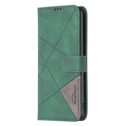 Tecno Spark 30C Wallet Case – Rhombus Texture PU Leather, Magnetic Buckle, Card Slots, Stand Function, Shockproof Protective Cover