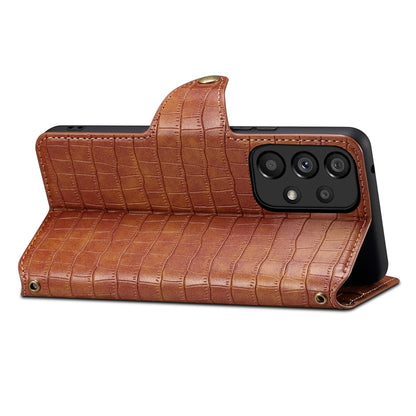 Samsung Galaxy A32 Denior Leather Case - Crocodile Texture with Oil Edge, Wallet & Kickstand Features