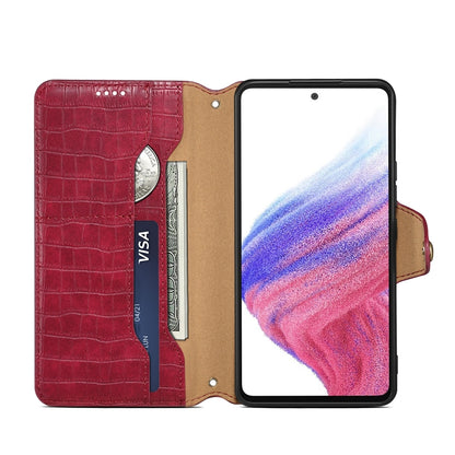 Samsung Galaxy A32 Denior Leather Case - Crocodile Texture with Oil Edge, Wallet & Kickstand Features
