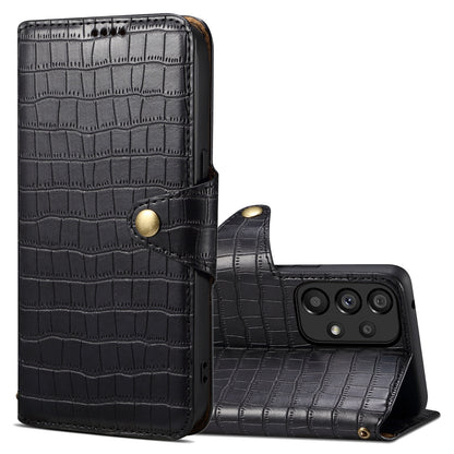 Samsung Galaxy A32 Denior Leather Case - Crocodile Texture with Oil Edge, Wallet & Kickstand Features