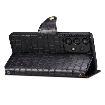 Samsung Galaxy A32 Denior Leather Case - Crocodile Texture with Oil Edge, Wallet & Kickstand Features