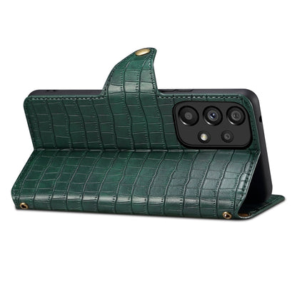 Samsung Galaxy A33 5G Denior Leather Case - Crocodile Texture with Oil Edge, Wallet & Kickstand Features