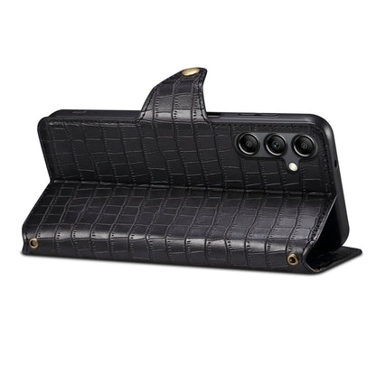 Samsung Galaxy A05s Denior Leather Case - Crocodile Texture with Oil Edge, Wallet & Kickstand Features