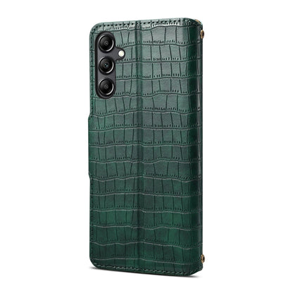 Samsung Galaxy A13 5G Denior Leather Case - Crocodile Texture with Oil Edge, Wallet & Kickstand Features