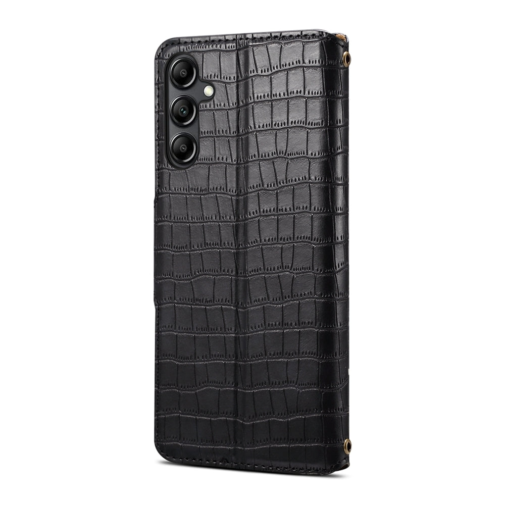 Samsung Galaxy A13 5G Denior Leather Case - Crocodile Texture with Oil Edge, Wallet & Kickstand Features
