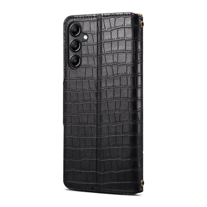Samsung Galaxy A13 5G Denior Leather Case - Crocodile Texture with Oil Edge, Wallet & Kickstand Features