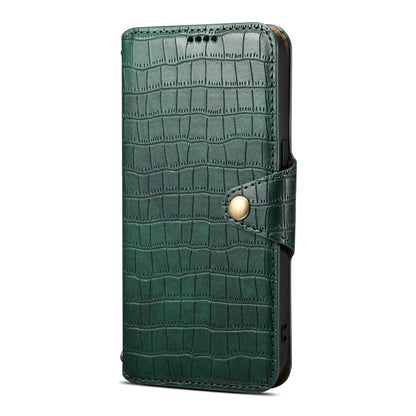 Samsung Galaxy S24 Ultra 5G Denior Leather Case - Crocodile Texture with Oil Edge, Wallet & Kickstand Features