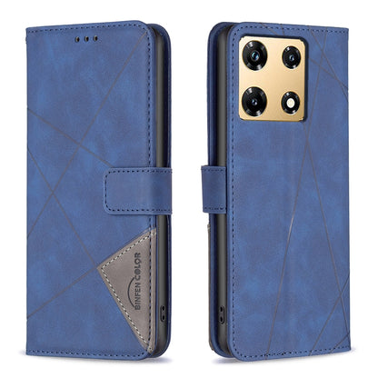 Infinix Note 30 Pro Wallet Case – Rhombus Texture PU Leather, Magnetic Buckle, Card Slots, Stand Function, Shockproof Protective Cover