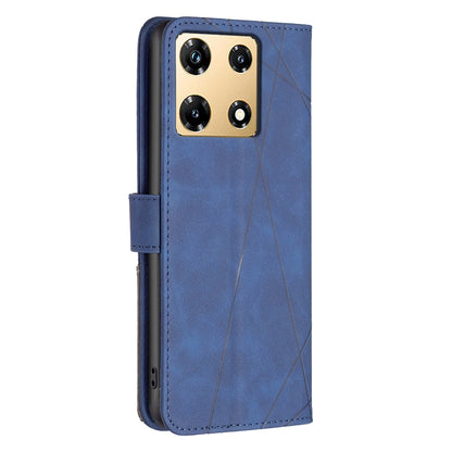 Infinix Note 30 Pro Wallet Case – Rhombus Texture PU Leather, Magnetic Buckle, Card Slots, Stand Function, Shockproof Protective Cover