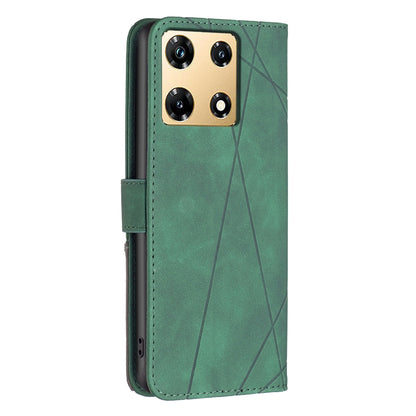 Infinix Note 30 Pro Wallet Case – Rhombus Texture PU Leather, Magnetic Buckle, Card Slots, Stand Function, Shockproof Protective Cover
