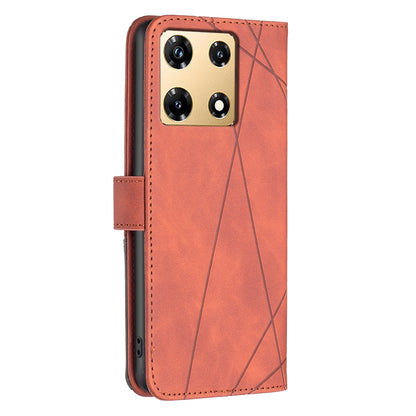 Infinix Note 30 Pro Wallet Case – Rhombus Texture PU Leather, Magnetic Buckle, Card Slots, Stand Function, Shockproof Protective Cover