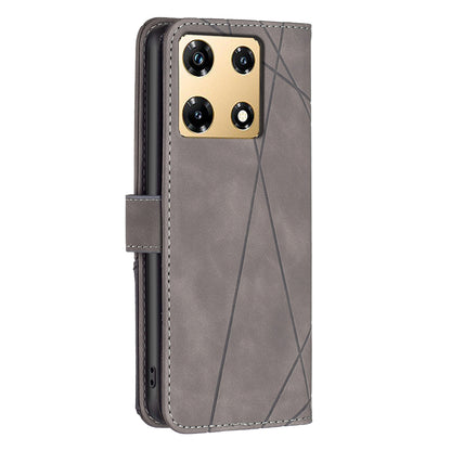 Infinix Note 30 Pro Wallet Case – Rhombus Texture PU Leather, Magnetic Buckle, Card Slots, Stand Function, Shockproof Protective Cover