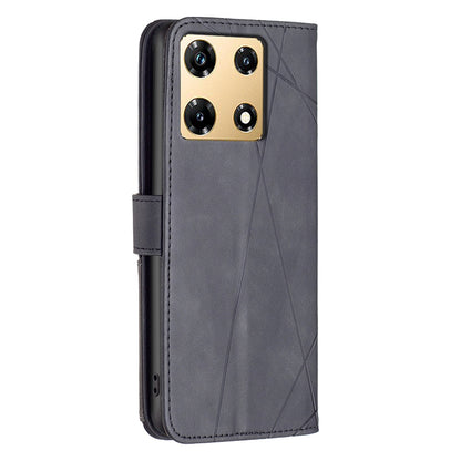 Infinix Note 30 Pro Wallet Case – Rhombus Texture PU Leather, Magnetic Buckle, Card Slots, Stand Function, Shockproof Protective Cover