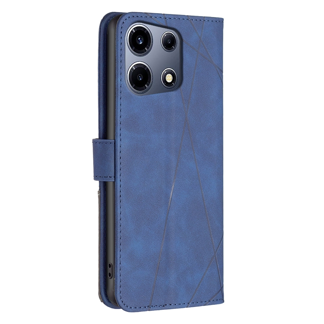 Infinix Note 30 VIP Wallet Case – Rhombus Texture PU Leather, Magnetic Buckle, Card Slots, Stand Function, Shockproof Protective Cover